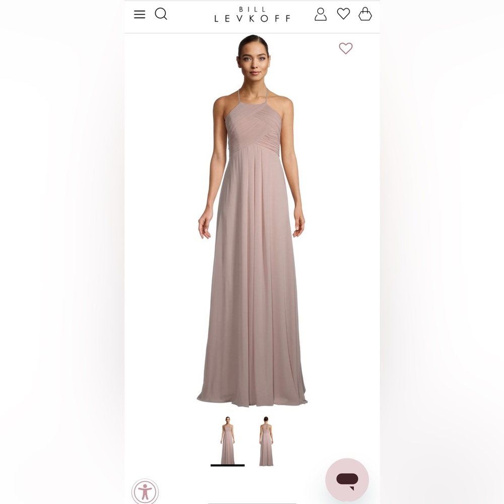 Bill Levkoff Amanda Chiffon Halter A-Line Princess Dress